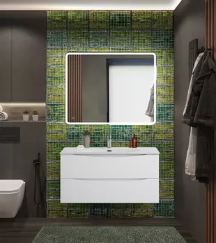 Мебель для ванной комнаты BelBagno MARINO-CER-N 100 см, подвесная, Bianco Lucido