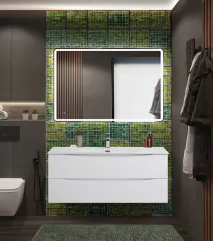 Мебель для ванной комнаты BelBagno MARINO-CER-N 120 см, подвесная, Bianco Lucido