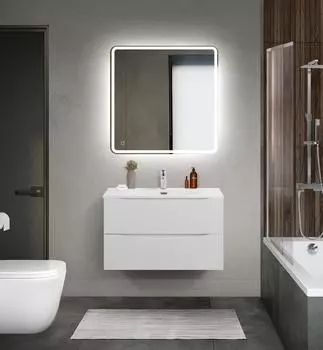 Мебель для ванной комнаты BelBagno MARINO-CER-MINI 80 см, подвесная, Bianco Lucido