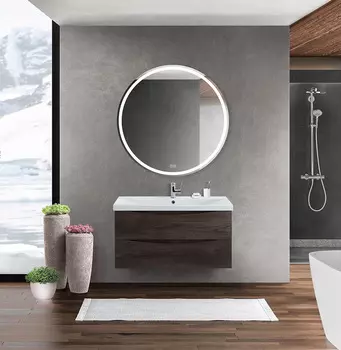 Мебель для ванной комнаты BelBagno Marino-Cer 100 см, подвесная, Rovere Nature Grigio