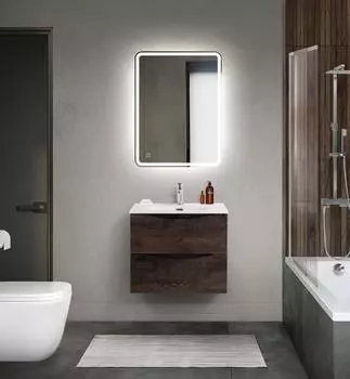 Мебель для ванной комнаты BelBagno MARINO-CER-MINI 60 см, подвесная, Rovere Nature Grigio