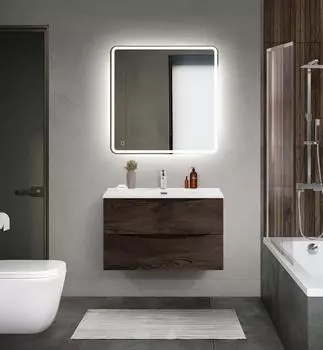 Мебель для ванной комнаты BelBagno MARINO-CER-MINI 80 см, подвесная, Rovere Nature Grigio