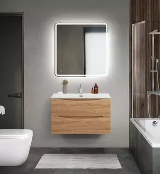 Мебель для ванной комнаты BelBagno MARINO-CER-MINI 80 см, подвесная, Rovere Bianco
