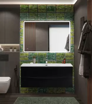 Мебель для ванной комнаты BelBagno MARINO-CER-N 120 см, подвесная, Nero Lucido