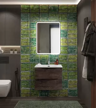 Мебель для ванной комнаты BelBagno MARINO-CER-N 60 см, подвесная, Rovere Nature Grigio