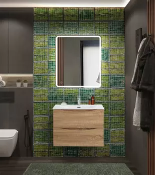 Мебель для ванной комнаты BelBagno MARINO-CER-N 70 см, подвесная, Rovere Bianco