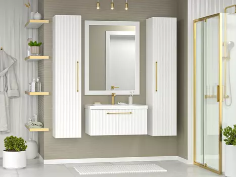 Мебель для ванной комнаты Brevita Alicante 80 см подвесная, белая