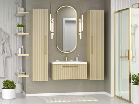 Мебель для ванной комнаты Brevita Alicante 80 см подвесная, капучино