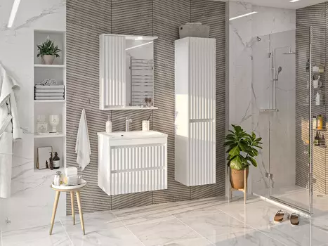 Мебель для ванной комнаты Brevita Balaton 65 см подвесная, белая