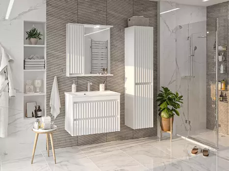 Мебель для ванной комнаты Brevita Balaton 75 см подвесная, белая