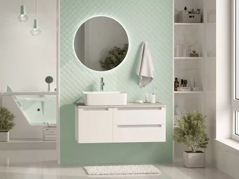 Мебель для ванной комнаты Brevita Cargo 100 см подвесная, белая