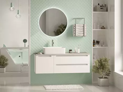 Мебель для ванной комнаты Brevita Cargo 120 см подвесная, белая