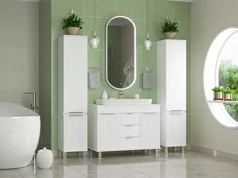 Мебель для ванной комнаты Brevita Enfida 100 см напольная, белая