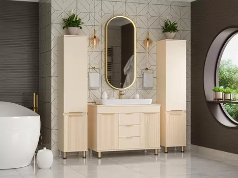 Мебель для ванной комнаты Brevita Enfida 100 см напольная, бежевая