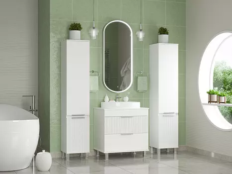 Мебель для ванной комнаты Brevita Enfida 71 см напольная, белая