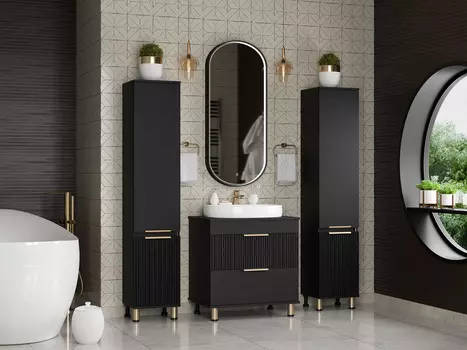 Мебель для ванной комнаты Brevita Enfida 71 см напольная, черная