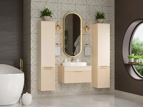 Мебель для ванной комнаты Brevita Enfida 71 см подвесная, бежевая