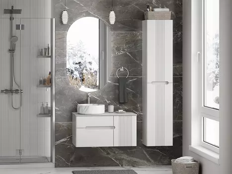 Мебель для ванной комнаты Brevita Pallisandro 79 см подвесная, серая