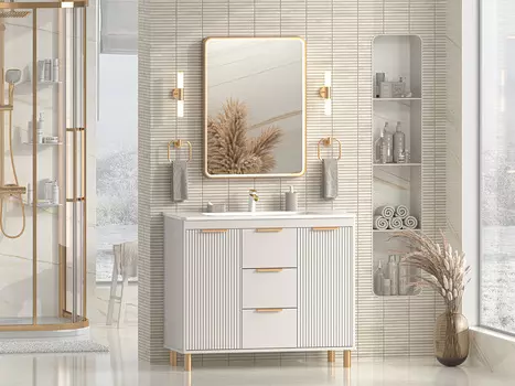 Мебель для ванной комнаты Brevita Risacca 100 см напольная, серая