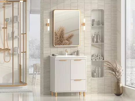 Мебель для ванной комнаты Brevita Risacca 70 см напольная, серая