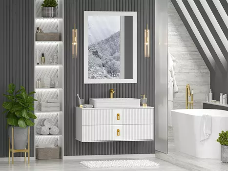 Мебель для ванной комнаты Brevita Sevilla 105 см подвесная, белая