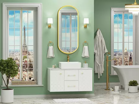 Мебель для ванной комнаты Brevita Shanel 100 см подвесная, белая