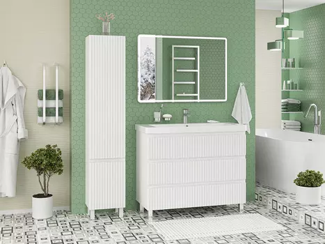 Мебель для ванной комнаты Brevita Victory 105 см напольная, белая