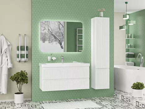 Мебель для ванной комнаты Brevita Victory 105 см подвесная, белая