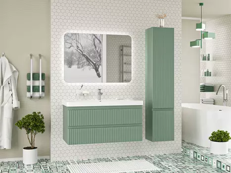 Мебель для ванной комнаты Brevita Victory 105 см подвесная, зеленая