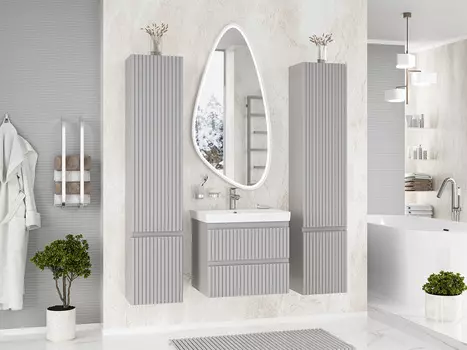 Мебель для ванной комнаты Brevita Victory 60 см подвесная, серый шелк