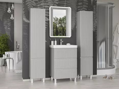 Мебель для ванной комнаты Brevita Victory 60 см напольная, серый шелк