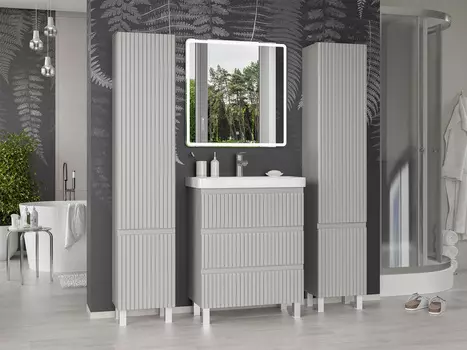 Мебель для ванной комнаты Brevita Victory 70 см напольная, серый шелк