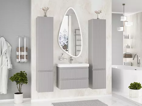 Мебель для ванной комнаты Brevita Victory 70 см подвесная, серый шелк