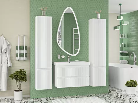 Мебель для ванной комнаты Brevita Victory 80 см подвесная, белая