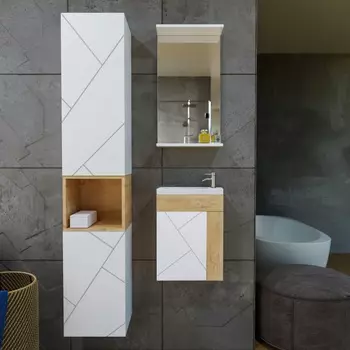 Мебель для ванной комнаты Бриклаер Кристалл 40 см белая