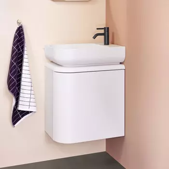 Мебель для ванной комнаты Burgbad B.ME 50 см подвесная, белая матовая