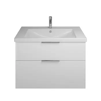 Мебель для ванной комнаты Burgbad Eqio 93 см подвесная, белая глянцевая