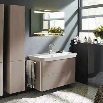 Мебель для ванной комнаты Burgbad Iveo 100 см подвесная, фланелевый дуб