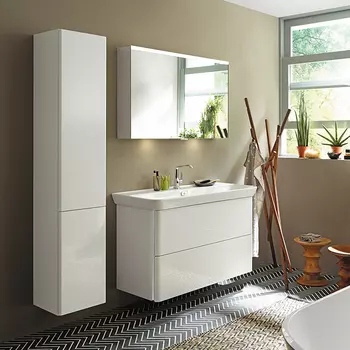 Мебель для ванной комнаты Burgbad Iveo 120 см подвесная, белая глянцевая