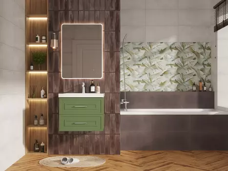 Мебель для ванной комнаты Cersanit Classic 60 см подвесная, зеленая матовая