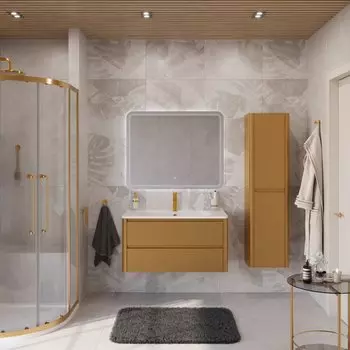 Мебель для ванной комнаты Cezares Relax 100 см подвесная, брашированное золото