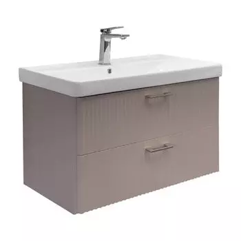 Мебель для ванной комнаты Comforty Ангара 90 см, дуб темно-коричневый, подвесная