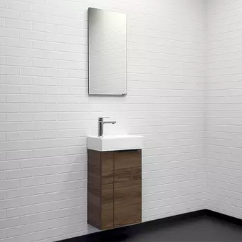 Мебель для ванной комнаты Comforty Асти 40 см, дуб темно-коричневый, подвесная