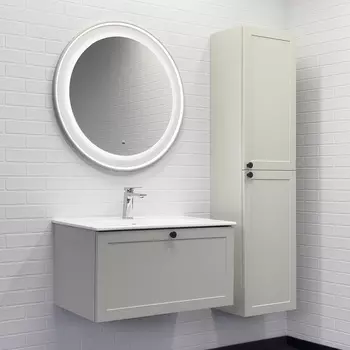 Мебель для ванной комнаты Comforty Ереван 80 см, серый шелк, подвесная