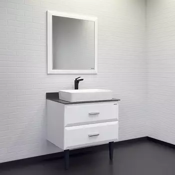 Мебель для ванной комнаты Comforty Империя 80 см, белая, напольная, со столешницей