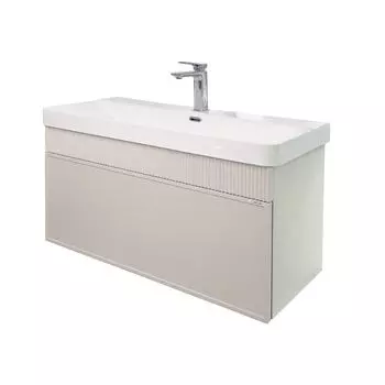 Мебель для ванной комнаты Comforty Мадрид 100 см, серый шелк, подвесная