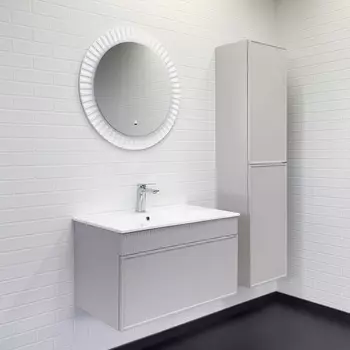 Мебель для ванной комнаты Comforty Мадрид 81 см подвесная, серый шелк