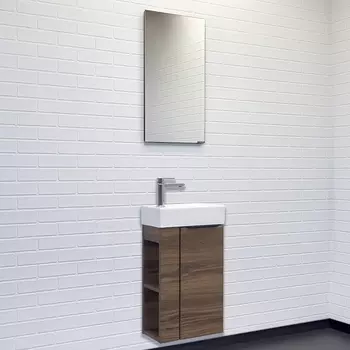 Мебель для ванной комнаты Comforty Матэ 40 см, дуб темно-коричневый, подвесная