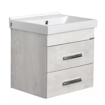 Мебель для ванной комнаты Comforty Никосия 50 см, дуб белый, подвесная