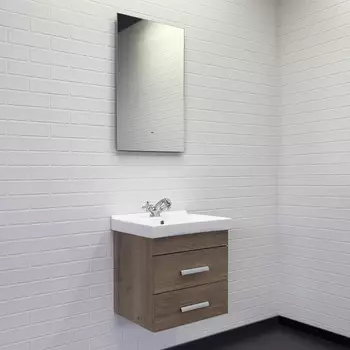 Мебель для ванной комнаты Comforty Никосия 50 см, дуб темный, подвесная